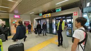 Rome Airport Walking out and to Taxis or Cars [upl. by Ymmas]