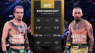 UFC  Marlon Chito Vera vs Sean OMalley 2  FULL AI SIM FIGHT  UFC 299 [upl. by Margaret417]