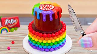 Delicious Rainbow KITKAT Cake Decorating 🌈 How To Make Miniature KitKat Cake 🍫 Petite Baker Making [upl. by Assillim304]