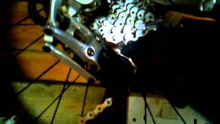 SRAM X9 rear derailleur adjustment problem part 1 [upl. by Ennalorac89]