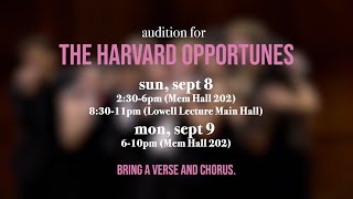 AUDITION FOR THE HARVARD OPPORTUNES [upl. by Smada485]