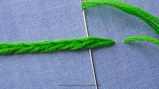 Basic Hand Embroidery Part  62  Heavy Chain Stitch [upl. by Robb]