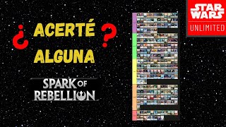 Revisión Tier List cartas Set 1 STAR WARS UNLIMITED [upl. by Vito]