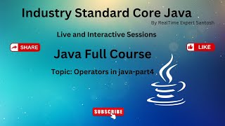 Operators in Javapart4 Java Tutorial  Java 2024  Full Stack Java  Java Online Training [upl. by Fitzger]