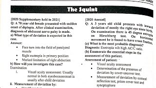 the Squint eye ophthalmology uqs past paper [upl. by Dew]