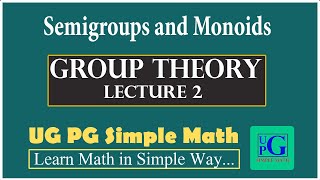 Semigroups and Monoids  Group Theory  Lecture 2 ugpgsimplemath grouptheory [upl. by Nolur]