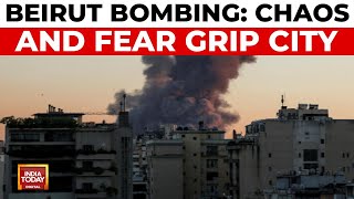 Beirut Bombing Thousands Flee Homes Amid Chaos and Fear  Israel Vs Hezbollah  India Today [upl. by Samtsirhc]