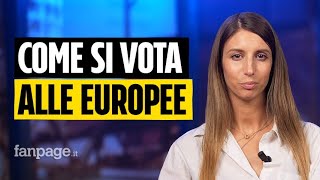 Elezioni Europee 2024 come si vota l8 e 9 giugno scheda elettorale simboli e preferenze [upl. by Airlie944]