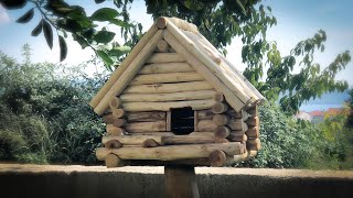 Making Log Cabin Birdhouse [upl. by Supmart]