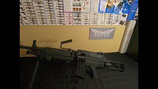 First look Raven Evolution M249 LMG Airsoft [upl. by Harbison]