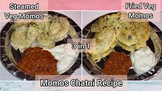 Veg Momos Recipe  मोमोज बनाने की विधि  Steamed and Fried Veg Momos  Momos Chutney  Tasty Uploads [upl. by Aelahc]