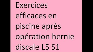 Reeducation en piscine après opération hernie discale [upl. by Questa]