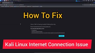 How To Fix quotKali Linux Internet Connection Issuequot [upl. by Amathiste]