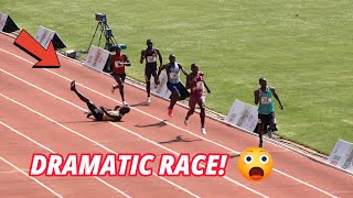 Insane Wanyonyi Trips and Falls in 800m Semifinal  Paris Olympics Games Trials 2024 [upl. by Eiwoh]