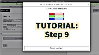 freeCodeCamp  Learn CSS Color Markers Step 9 [upl. by Jerrol]