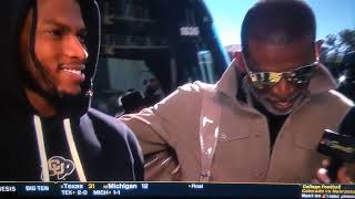 Deion Sanders FLASHY Sunglasses Interview PRIMETIME  Colorado  Nebraska [upl. by Leraj]