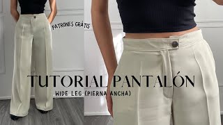 TUTORIAL PANTALÓN de pierna ancha con patrones grátis Mood Fabrics Becky Valenzuela [upl. by Atsugua]