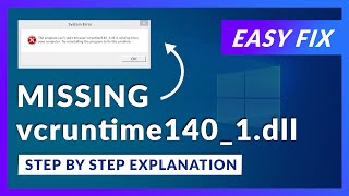 vcruntime1401dll Missing Error  How to Fix  2 Fixes  2021 [upl. by Porter]