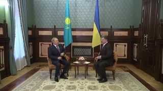 Kazakhstan President Visits Ukraine Nazarbayev boosts ties away from Kremlins Eurasian Union [upl. by Ahcsatan]