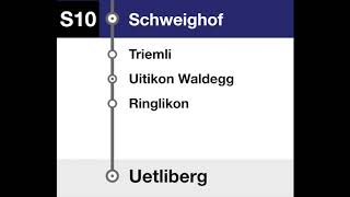 SZU  ZVV Ansagen • S10 • Zürich HB – Uetliberg [upl. by Schramke]