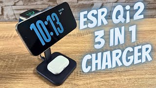 ESR Fast amp Sleek Qi2 3 in 1 Charger iPhone Apple Watch and AirPods [upl. by Acirne600]