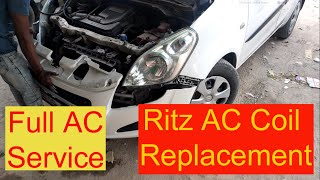 CAR AC SERVICING  Ritz Automatic ac repair amp coil replacement  Car AC repair  Ritz AC not working [upl. by Enneirdna]