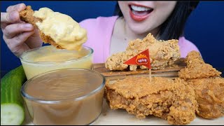 CHEESE SAUCE  GRAVY WITH JOLLIBEE FRIED CHICKEN  NO TALKING  SASASMR [upl. by Geithner610]