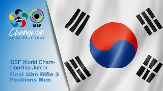 50m Rifle 3 Positions Men Junior Final  2023 Changwong KOR  ISSF World Championship Juniors [upl. by Oisinoid]