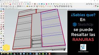 Visualiza las ranuras en SketchUp gracias a Melamina 3D [upl. by Rheba692]