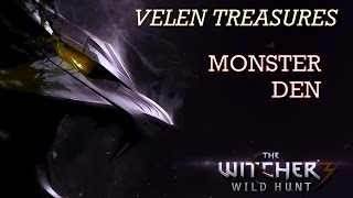 Witcher 3 Velen Treasure Location  Monster Den [upl. by Nedrob]