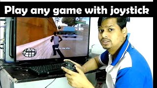 play anygame with joystickrumblepad joystick pc me setup kaise kare [upl. by Lancey]