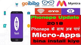 Phonepe Update with MicroApps  2018 [upl. by Malchy]