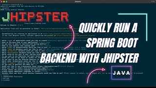 Run a Spring Boot backend with JHipster [upl. by Artemas]