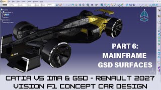 CATIA V5 ICEM  CLASS A SURFACING TUTORIAL RENAULT VISION 2027 F1 CONCEPT CAR DESIGN PART 6 [upl. by Fernando]