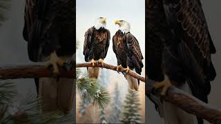 Pair of different bald eagleshortvideo eagle birds trending nature shortsfeed shorts [upl. by Enyawud]