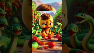 cute ducklings are harvesting tomatoes being chased by a green snake cartoon littleduck cuteduck [upl. by Yrellih]