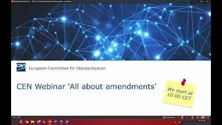 CEN webinar all about amendments [upl. by Ola]