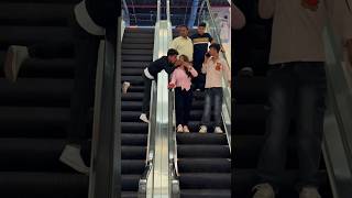 Kiing prank escalator funny video 😡🤪 shortsfeed shorts escalator foryou prank [upl. by Marsh]