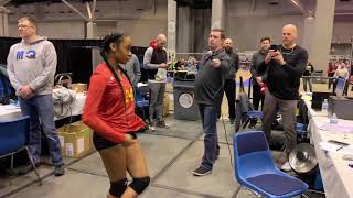 Kennedy Holmes singing National Anthem at Presidents Day Vball Tournament [upl. by Klug]