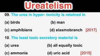 Excretory System MCQ  Ureatelism  Human Physiology  NEET 2023 [upl. by Marmion]