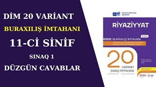 Dim 20 Variant Buraxılış İmtahanı 11ci Sinif Sınaq 1 Düzgün Cavablar [upl. by Nyved]