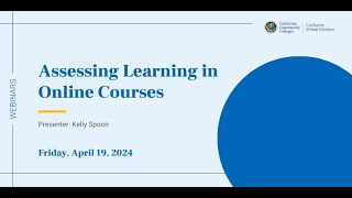 Assessing Learning in Online Courses [upl. by Amary]