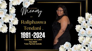 Tendani Raliphaswa  Funeral Service 1991  2024 [upl. by Louth]