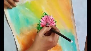 Easy Flowers Painting  Acrylic Painting  Beginners Painting art artwork [upl. by Ticknor]