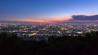 生駒山 なるかわ園地 みはらし休憩所からの大阪夜景 Night View from Miharashi Rest House MtIkoma Osaka Japan [upl. by Ylimme]