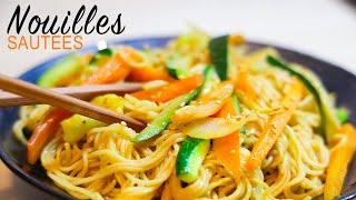 NOUILLES SAUTÉES AUX LEGUMES RECETTE [upl. by Nazler821]