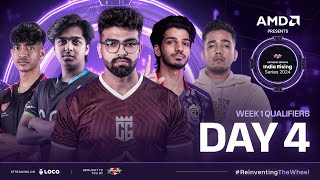 AMD Presents UE India Rising Series 2024 BGMI  Week 1 Qualifiers Day4 Ft iqoosoul godlike [upl. by Anirb]