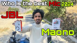 Best Mic for motovlog🧐 JBL amp MAONO🤔 My moto setup jbl maonomic [upl. by Lovich]