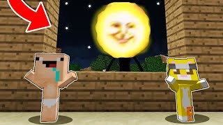 ESA NO ES LA LUNA QUIERE ENTRAR A MI CASA en MINECRAFT 😰 🌖 BEBÉ NOOB NO MIRES LA LUNA [upl. by Ramak]