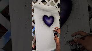 How to Airbrush Quick and Easy Broken Heart Design using the Splatter and Texture attachment [upl. by Lexerd993]